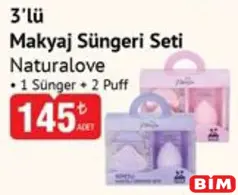 NATURALOVE 3'LÜ MAKYAJ SÜNGERİ SETİ fiyat ve kampanya bilgisi